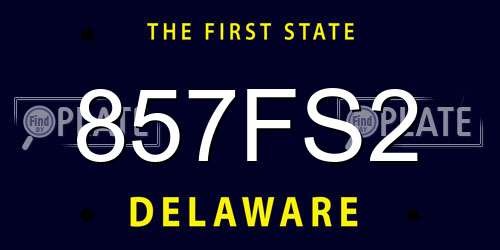 857FS2 Delaware License Plate