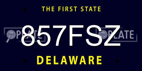 857FSZ Delaware License Plate