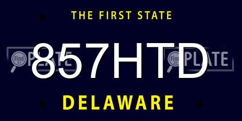 857HTD Delaware License Plate