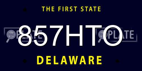 857HTO Delaware License Plate