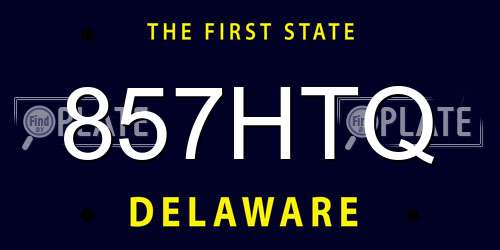 857HTQ Delaware License Plate