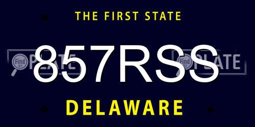 857RSS Delaware License Plate