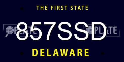 857SSD Delaware License Plate