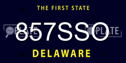 857SSO Delaware License Plate