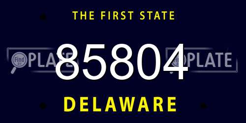 85804 Delaware License Plate