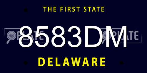 8583DM Delaware License Plate