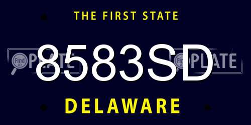 8583SD Delaware License Plate