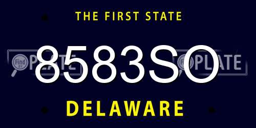 8583SO Delaware License Plate