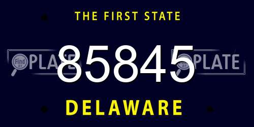 85845 Delaware License Plate