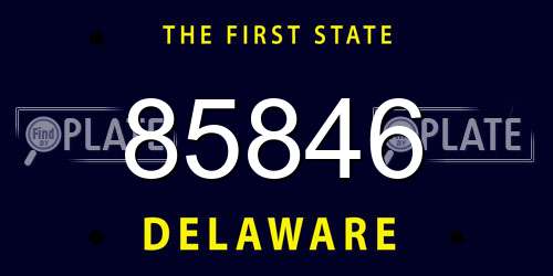 85846 Delaware License Plate
