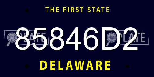 85846D2 Delaware License Plate