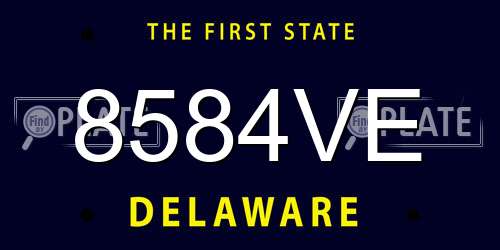 8584VE Delaware License Plate