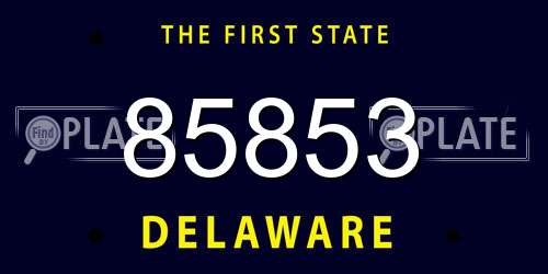 85853 Delaware License Plate