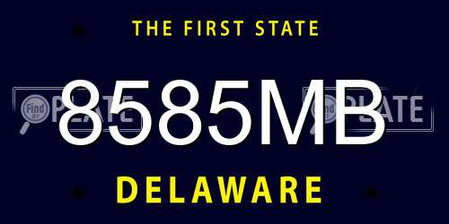 8585MB Delaware License Plate