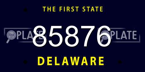 85876 Delaware License Plate