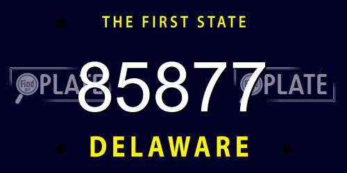 85877 Delaware License Plate