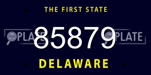 85879 Delaware License Plate