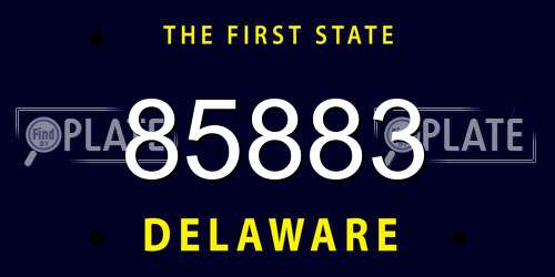 85883 Delaware License Plate