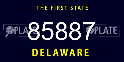 85887 Delaware License Plate