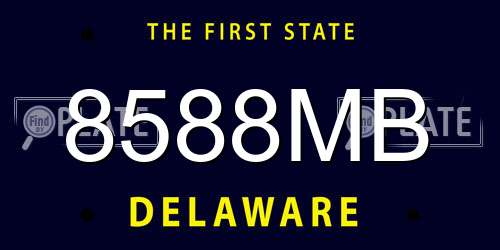 8588MB Delaware License Plate