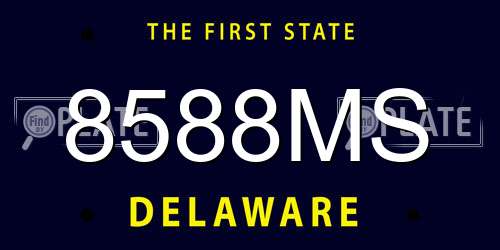 8588MS Delaware License Plate