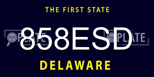 858ESD Delaware License Plate