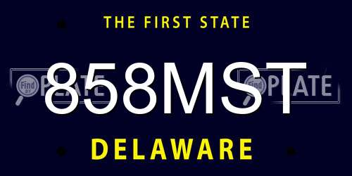 858MST Delaware License Plate