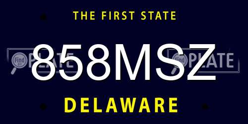 858MSZ Delaware License Plate