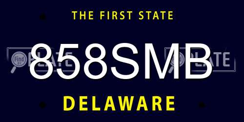 858SMB Delaware License Plate