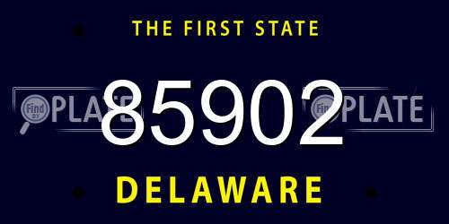 85902 Delaware License Plate