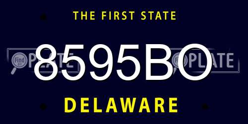 8595BO Delaware License Plate