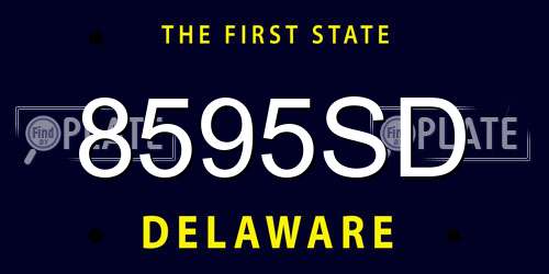8595SD Delaware License Plate