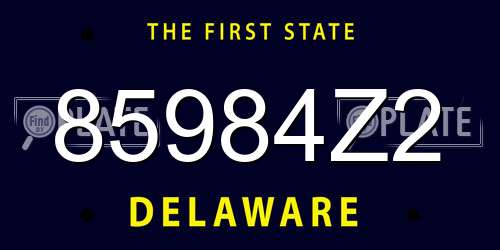 85984Z2 Delaware License Plate