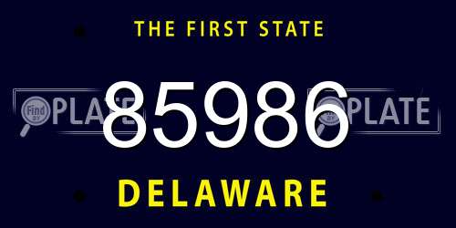 85986 Delaware License Plate