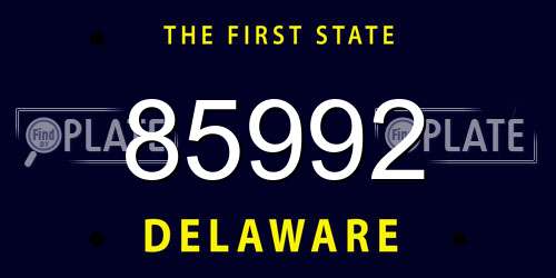 85992 Delaware License Plate