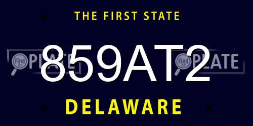 859AT2 Delaware License Plate
