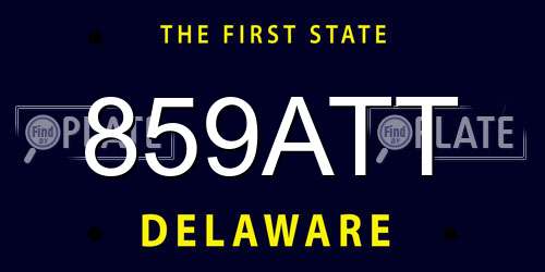 859ATT Delaware License Plate