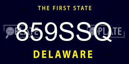 859SSQ Delaware License Plate