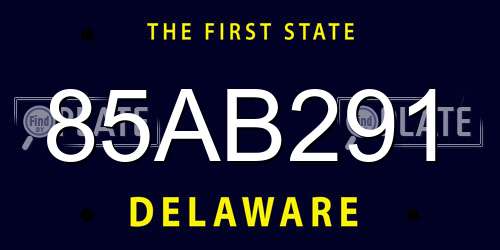 85AB291 Delaware License Plate