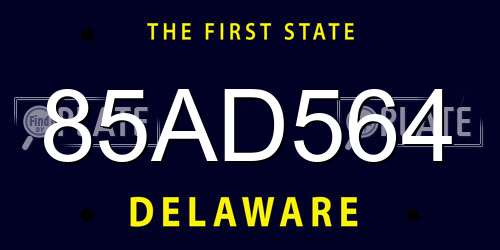 85AD564 Delaware License Plate