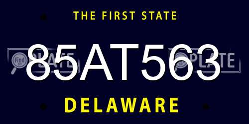 85AT563 Delaware License Plate