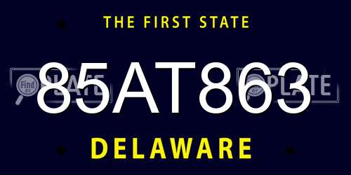 85AT863 Delaware License Plate