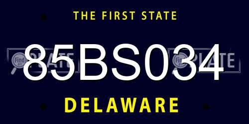 85BS034 Delaware License Plate