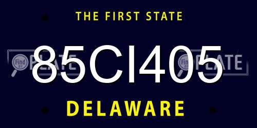 85CI405 Delaware License Plate