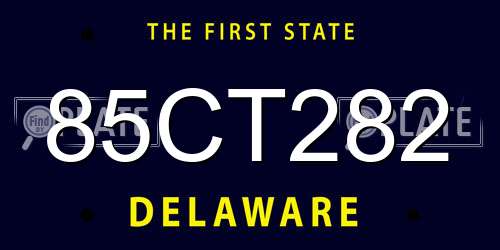 85CT282 Delaware License Plate