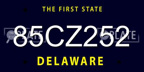 85CZ252 Delaware License Plate