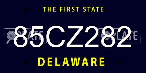 85CZ282 Delaware License Plate