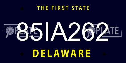 85IA262 Delaware License Plate