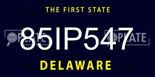 85IP547 Delaware License Plate