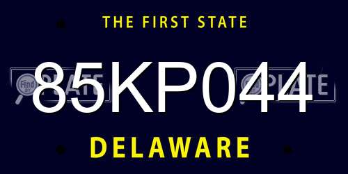 85KP044 Delaware License Plate